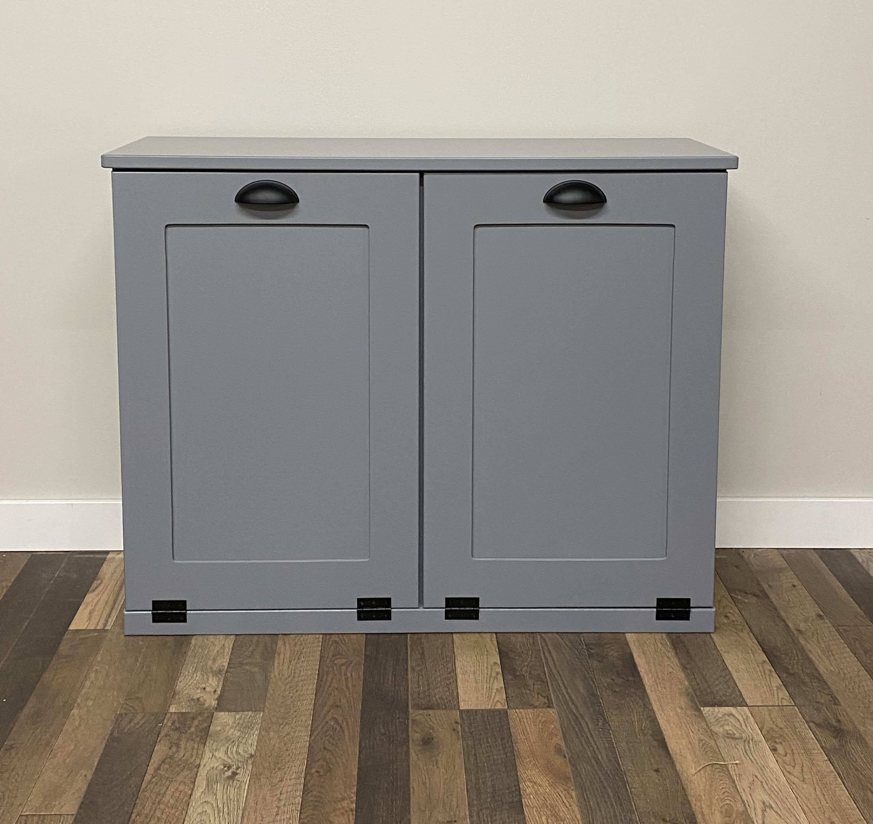 HUTWIFE Double Tilt Out Trash Cabinet with Hideaway Drawer, Free Standing  Laundry Hamper Kitchen Trash Can Holder Trash Bin Cabinet