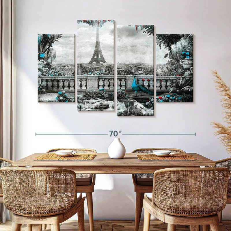 Vue de jardin sur la tour Eiffel de Nicci, H 42 po x l 68 po