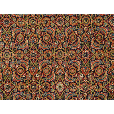 Tapis oriental en laine tissé dense à la main bleu minuit 250 KPSI 4 pi 2 po x 6 pi 3 po Herati Luxury