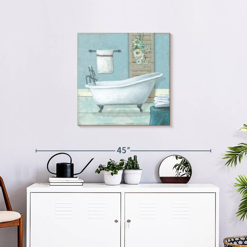Kerrick Teal Bath I, 24" H x 24" W