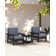 Reata HDPE 2-Person Conversation Set With Double-Tier Side Table and Cusions