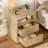 Nightstand, With Charging Station And Led Light, 2 Storage Drawer And Open Shelf, Modern Bedside Table For Small Space, For Bedroom, Living Room, Natural-119987939