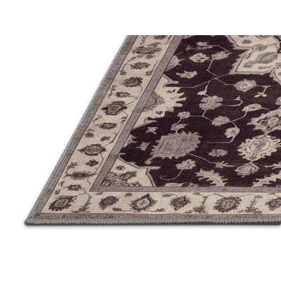 Machine Washable Overdyed Gray Area Rug