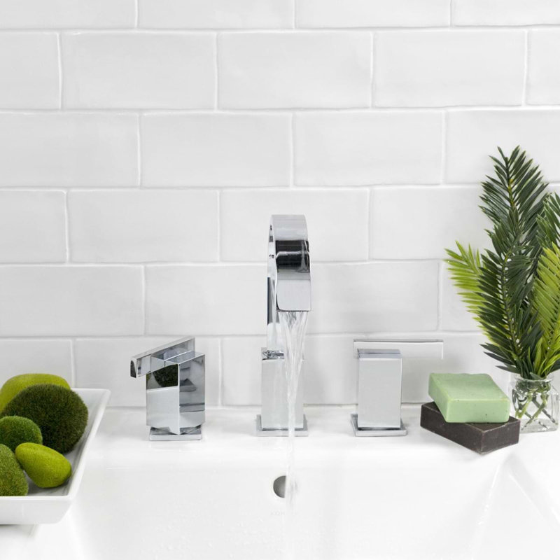 Lancaster Polished Ceramic Wall Tile, White