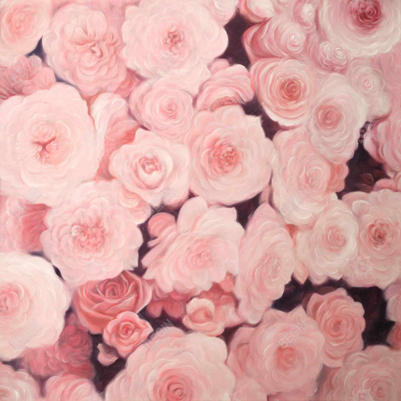 Pink flower field - 26"x26" Throw pillow - Poly twill - Print on demand
