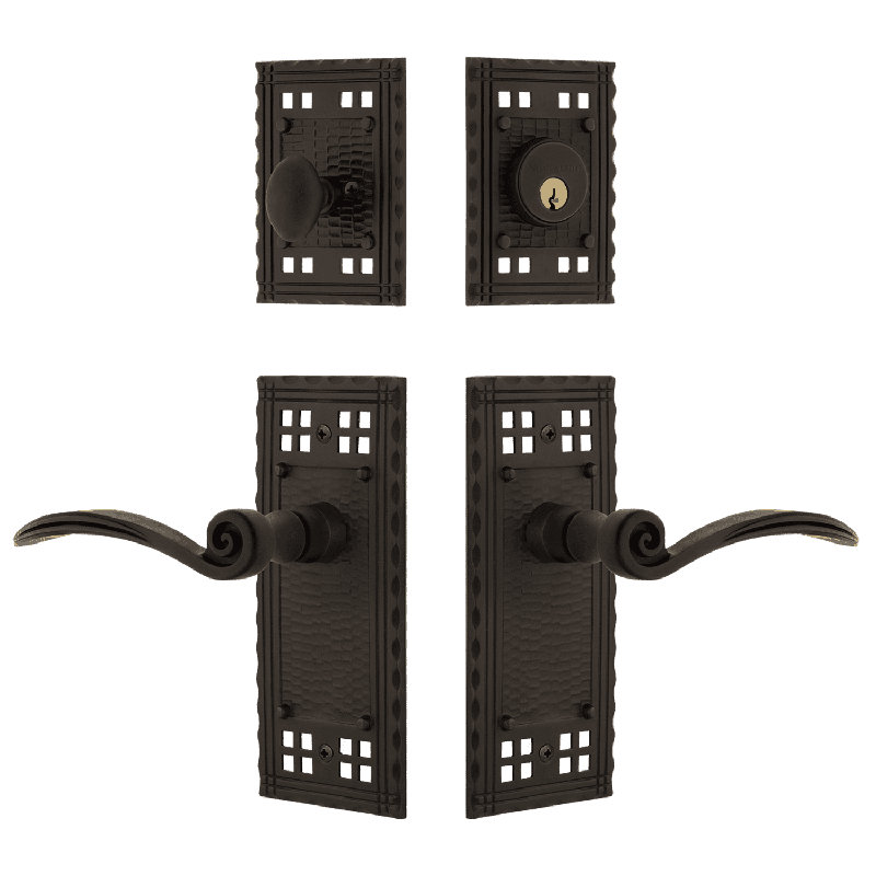 Nostalgic Warehouse Craftsman Entry Set with Swan Lever, Oil Rubbed Bronze, 2.375