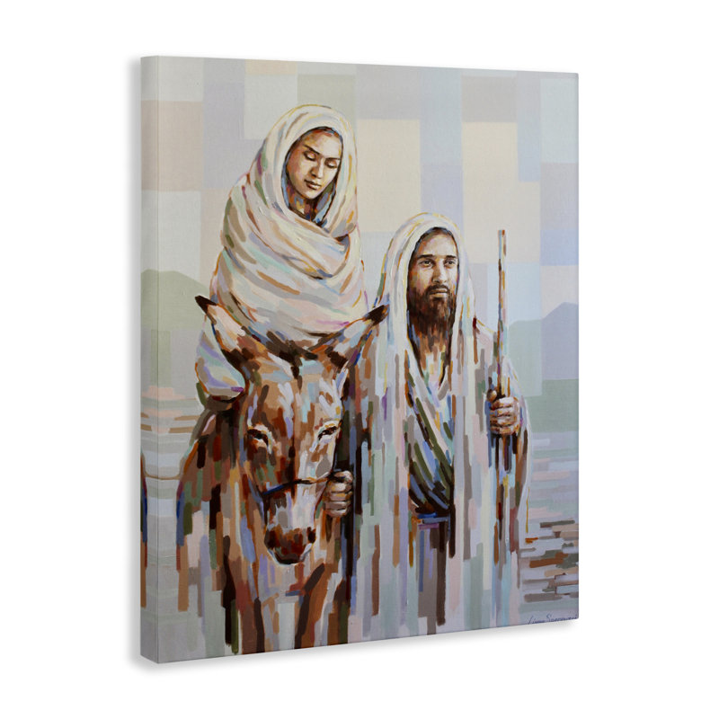 Art mural sur toile La Nativité moderne, par Linda Sperruche, H 24 po x l 30 po