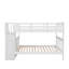 Lit superposé double avec rangement et garde-corps Stairway - Blanc - Lit superposé pour enfants et adolescents