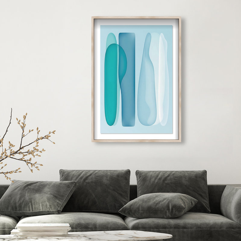 Glacier Fragments Print by Oliver Gal, 16.5"H x 11.5"W, Natural Oak Shadowbox