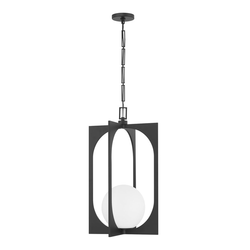Harding 1-Light Pendant in Matte Black, Black