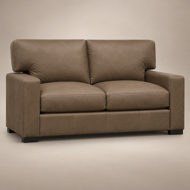 Citation Plush 100% Top Grain Leather Loveseat, Made to Order, Napa Ranch