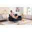 HOMCOM 2 Seater Sofa Small Faux Leather Couch Settee Modern Black