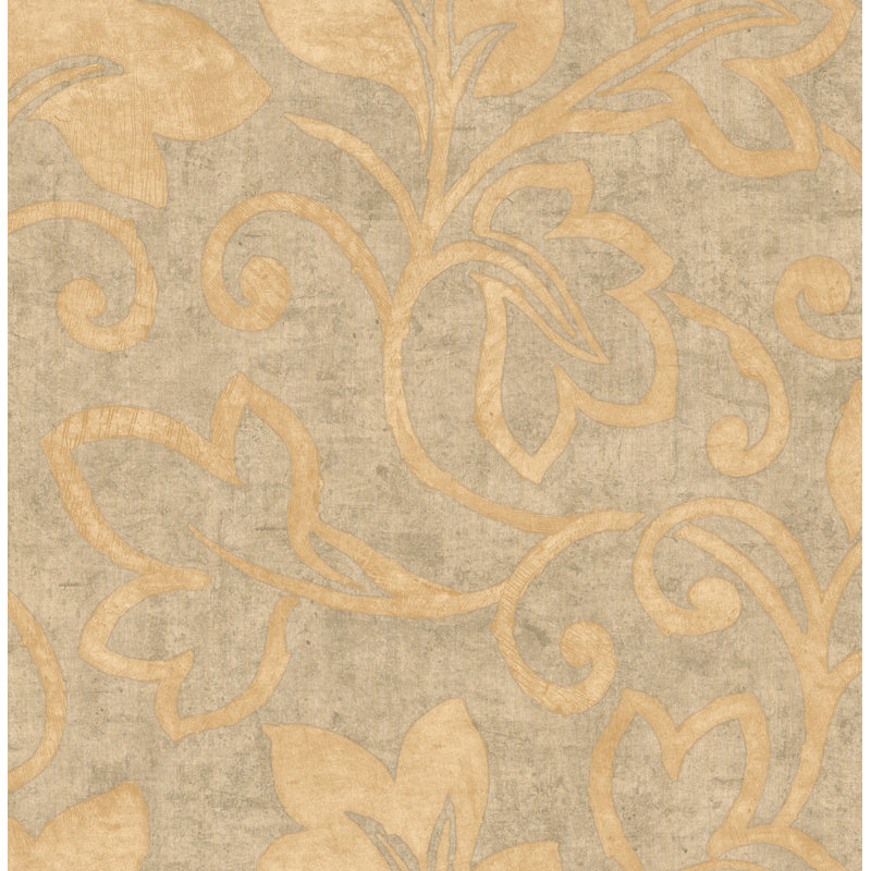 Rouleau de papier peint Myrto, Caramel / bleu-vert