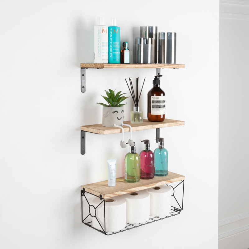 Ahlem 3 Piece Wood Floating Shelf