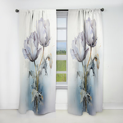 Prenisha - Tulips Curtain - Room Darkening Floral Curtain - 1 Panels