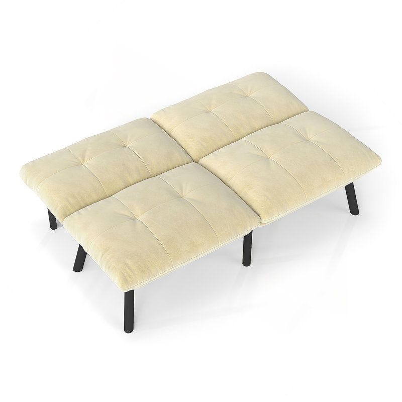 Cream Convertible Folding Modern Sofa Bed, Cream