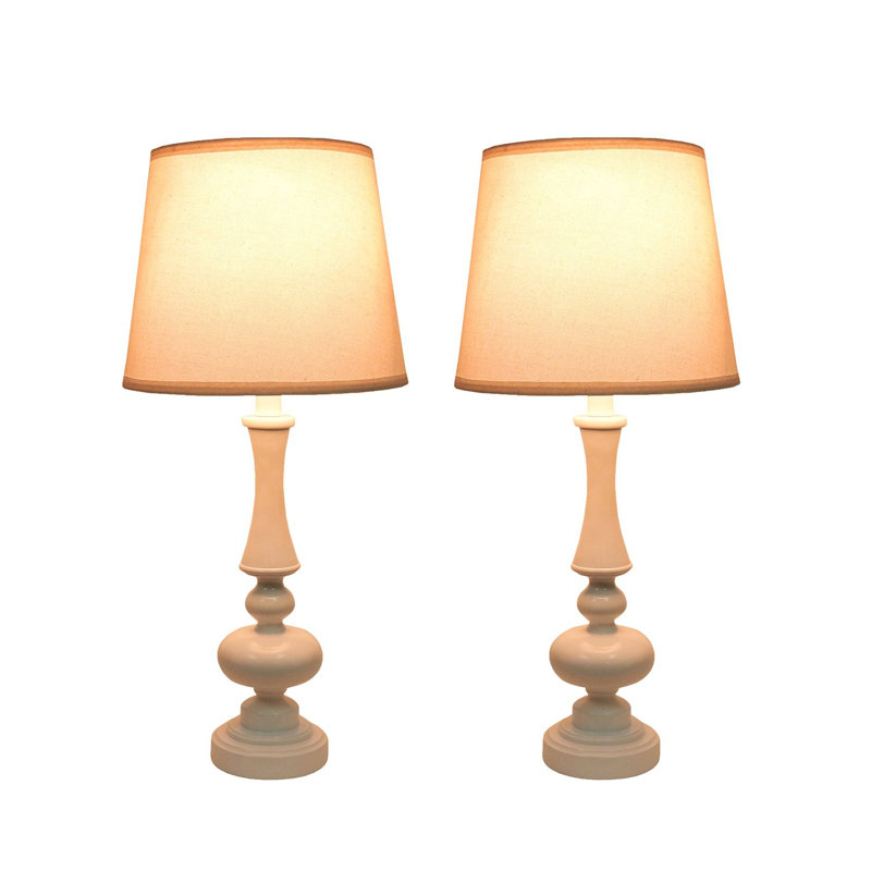 Ensemble de lampe de chevet 24,5 po Waneta, Blanc