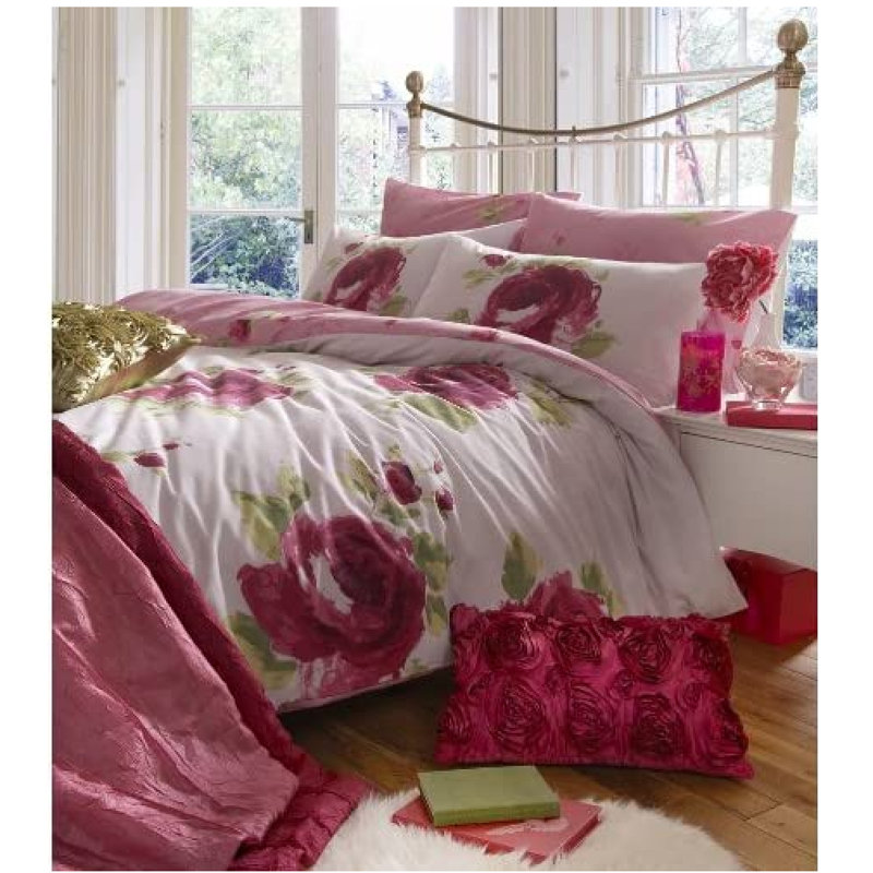 Downingtown Cotton Blend, Polyester Floral Duvet Cover Set with Pillowcases