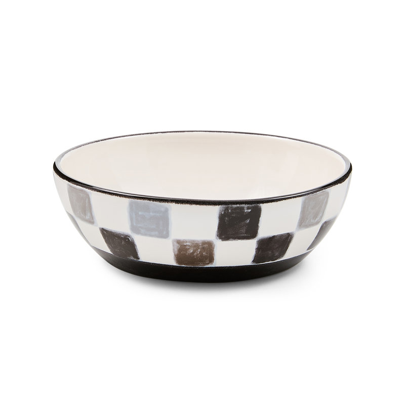 Check Bowl, White/Black/Gray