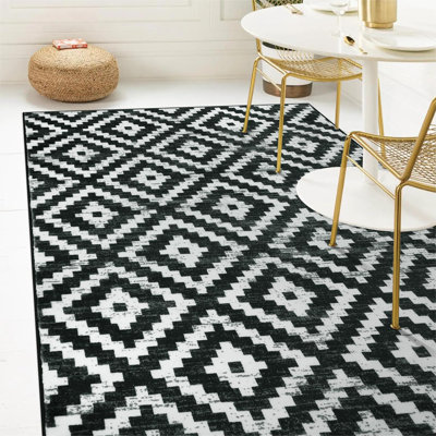 Mallku Geometric Machine Washable Area Rug Perfect for Living Room, Dining Room, Bedroom Decor