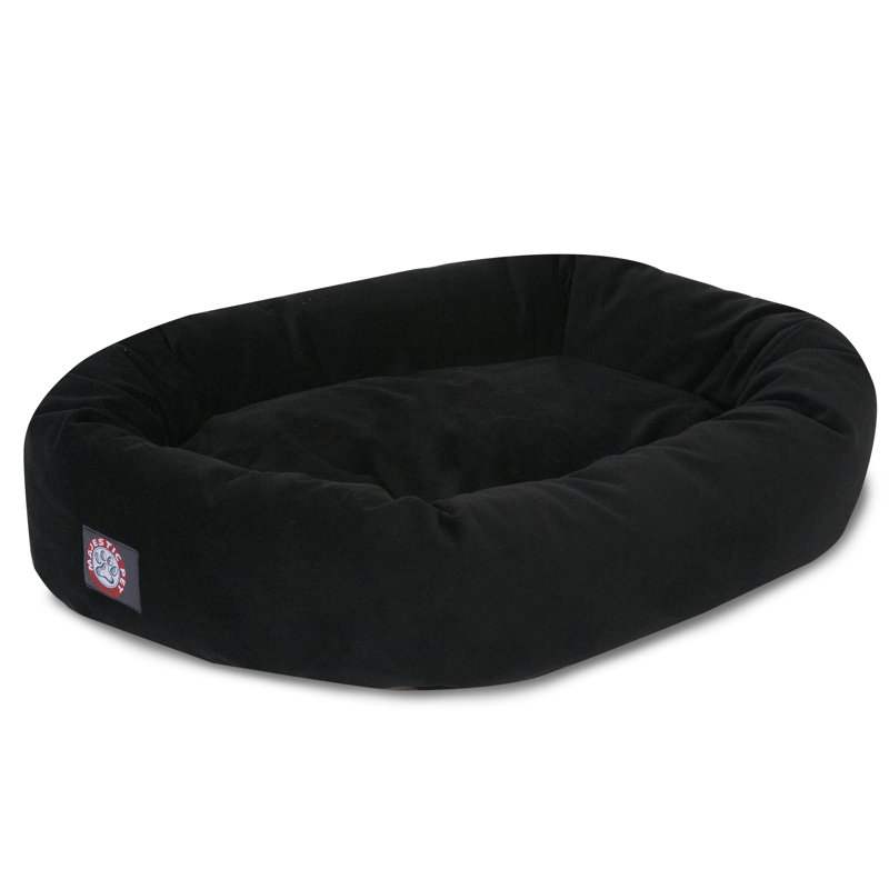Faux Suede Pet Bed, Black, Medium (18" W x 32" D x 8" H)