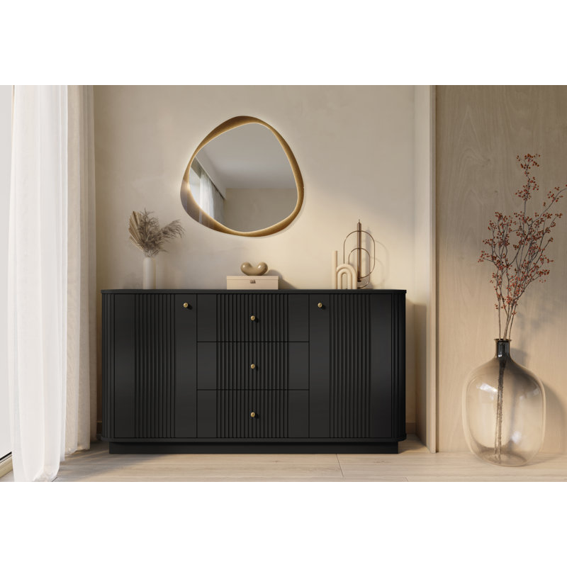 Vesper 160cm Sideboard, Black/Gold