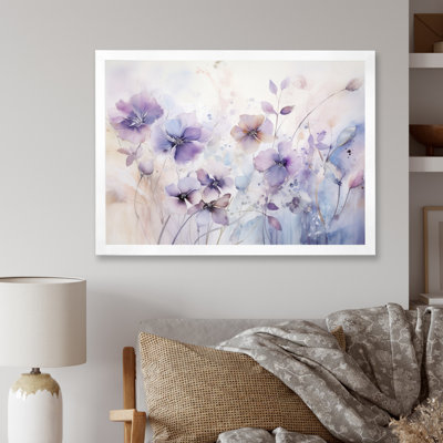 Mauve et fleurs mystiques III - art botanique abstrait