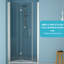 Porte de douche en verre trempé l 30 "x H 72" en nickel brossé - Installation flexible, avec des taches et des rayures avec un mécanisme de pliage, réglable pour différents espaces