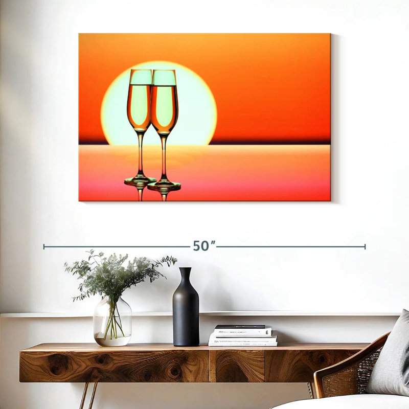 Yarlin champagne coucher de soleil, H 26 po x l 39 po