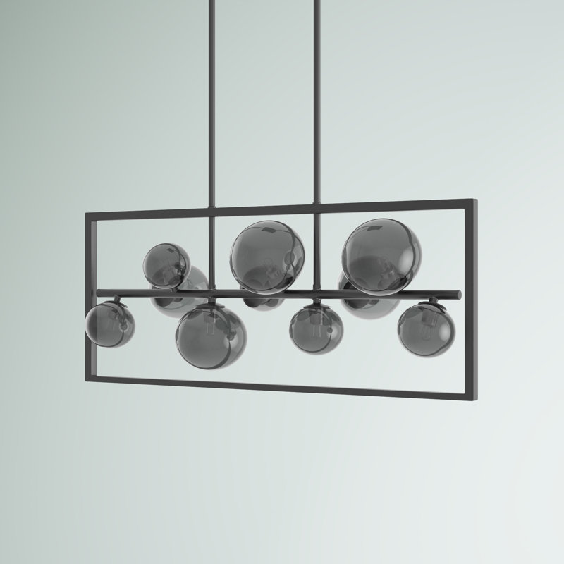Arvilla 10 - Light Kitchen Island Pendant, Matte Black, Smoked