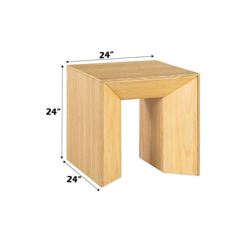 Table de bout en finition chêne naturel, durable et élégante, assemblée pour plus de stabilité, convenant à plusieurs intérieurs avec structure - ajout élégant et pratique