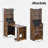 Mid-century Multi-use Extenable Cabinet Desk With Storage Peg Board, Storage Cabinet With Sliding Glass Doors, Led Light, Free Cat Cushion And Cat Toy