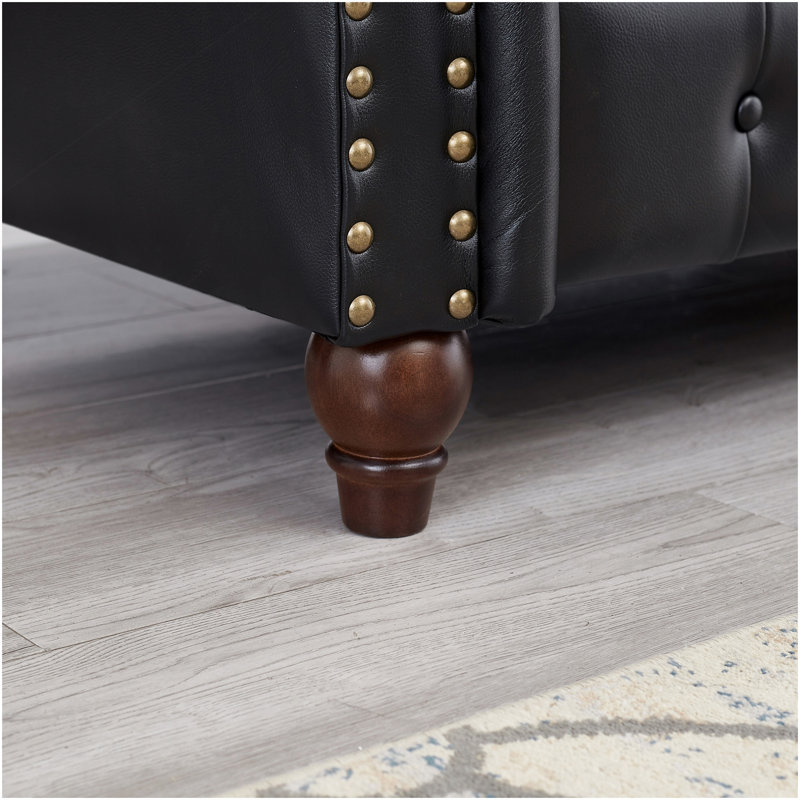 Canapé 85,8 po Chesterfield, Noir