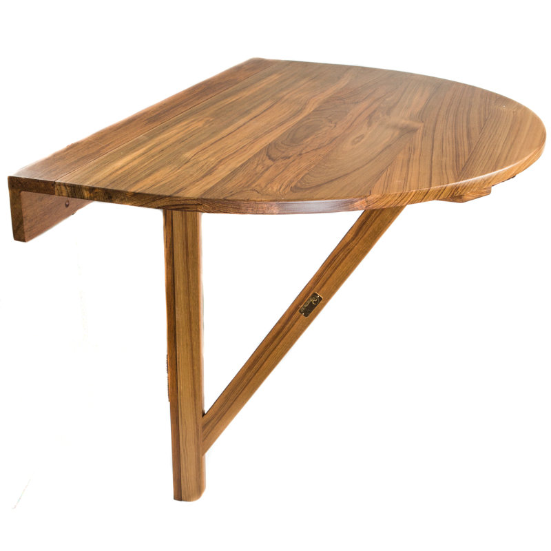 Braun Teak Folding Outdoor Balcony Table , 34.5'' in. W 24'' in. D