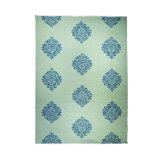 Wool Floral Area Rug in Blue