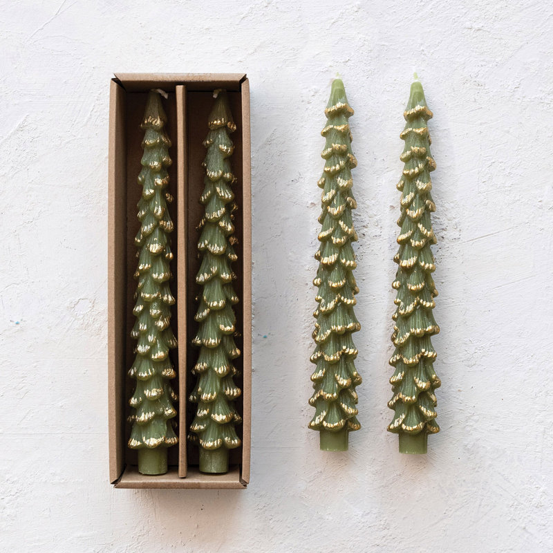 Bougie non parfumée, Or / vert