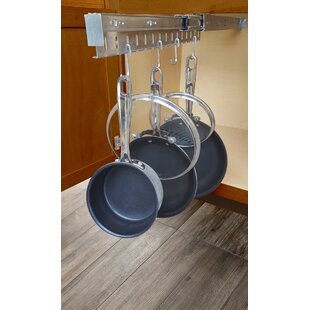Lilliyn Expandable Pot and Pan Organizers Rack Adjustable Pot Lid Organizer for Kitchen Storage Rebrilliant
