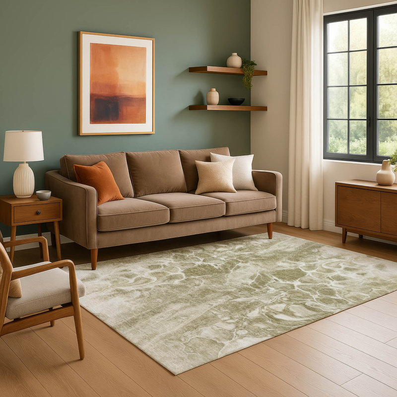 Premium Machine Washable Mayfield AMF1936 Abstract Rug, Rectangle 10' x 14'