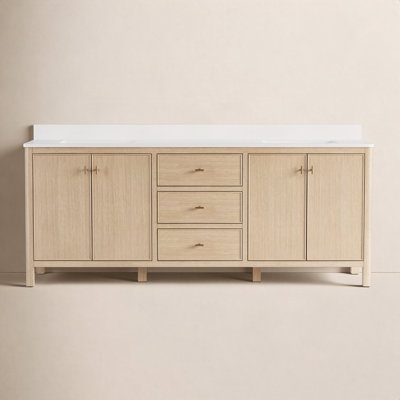 Kingsley 80" Oak Double Bathroom Vanity