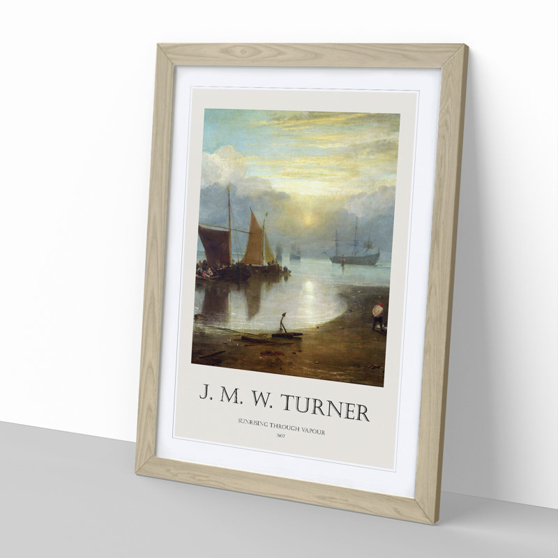 Sun Rising Through Vapour 1 Piece Single Picture Frame Wall Art, 48cm H x 36cm W x 2cm D, Oak Framed