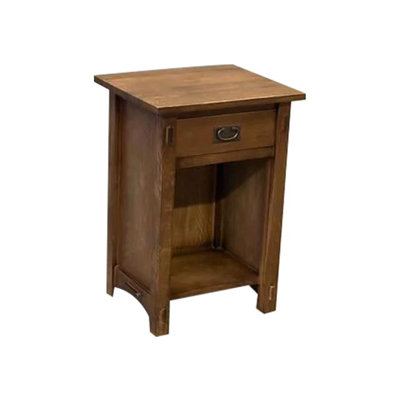Table de bout en bois massif avec rangement Shabbona