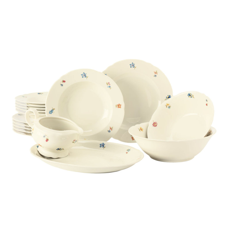 Marie Luise Scattered Flowers 16-Piece Dinnerware Set, Service for 6