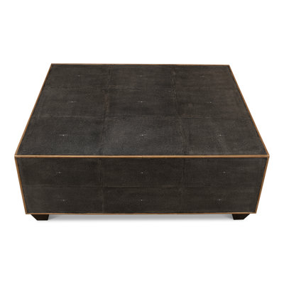 Table basse en cuir chagrin 