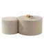 Table basse en bois sculptée à la main, de style moderne - Piètement beige crème. Couleurs beige et crème.