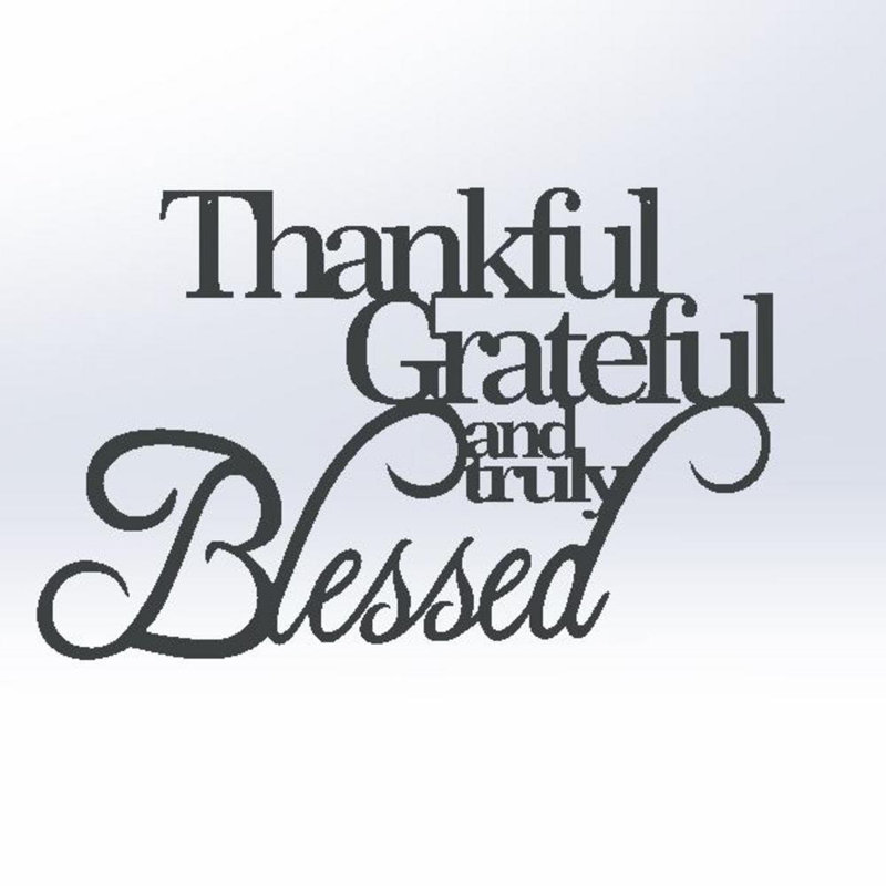 Décoration murale Nomia Thankful, Grateful and True Blessed, Thermolaquage noir