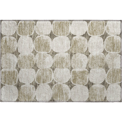 Premium Machine Washable Prisco Taupe Rug