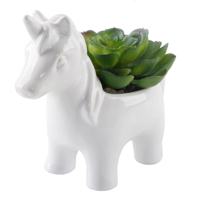 Plante grasse artificielle en pot 2 po, Blanc