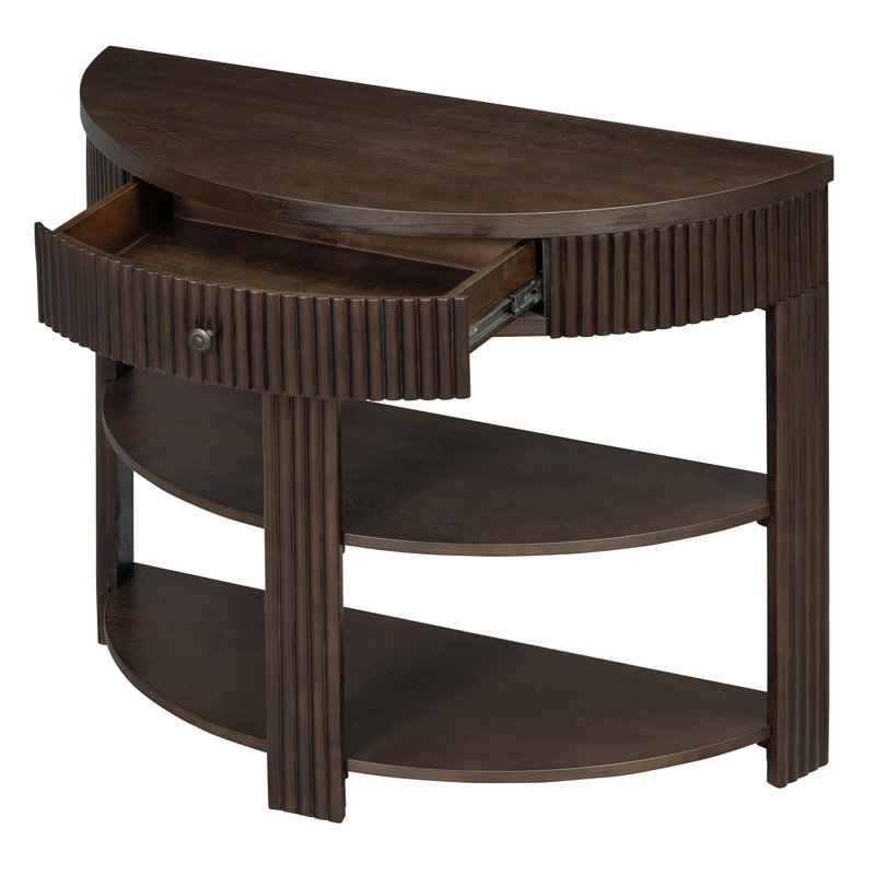 Console Donoun, Console demi-lune cannelée espresso