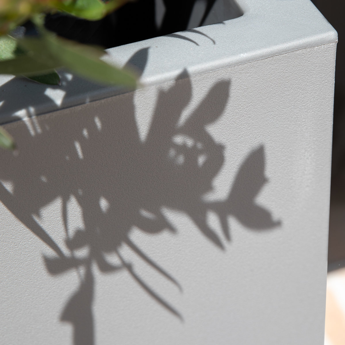Block Series 16" Planter Box, 26” H x 13.5” W x 13.5” D, Gray