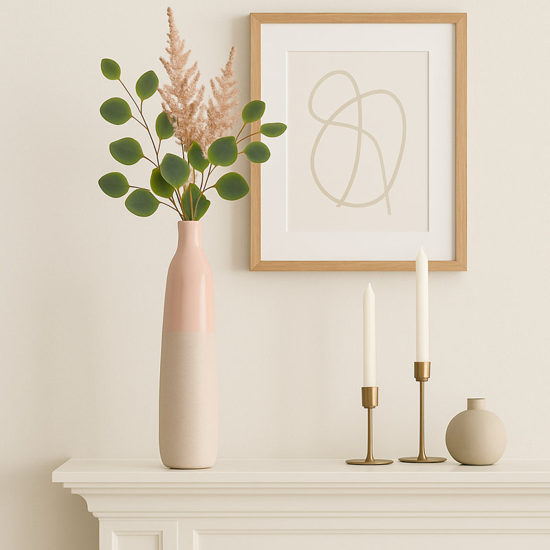Kasea Modern Stoneware and Ceramic Vase with Sleek Contemporary Design, 22" H x 6" W x 6" D